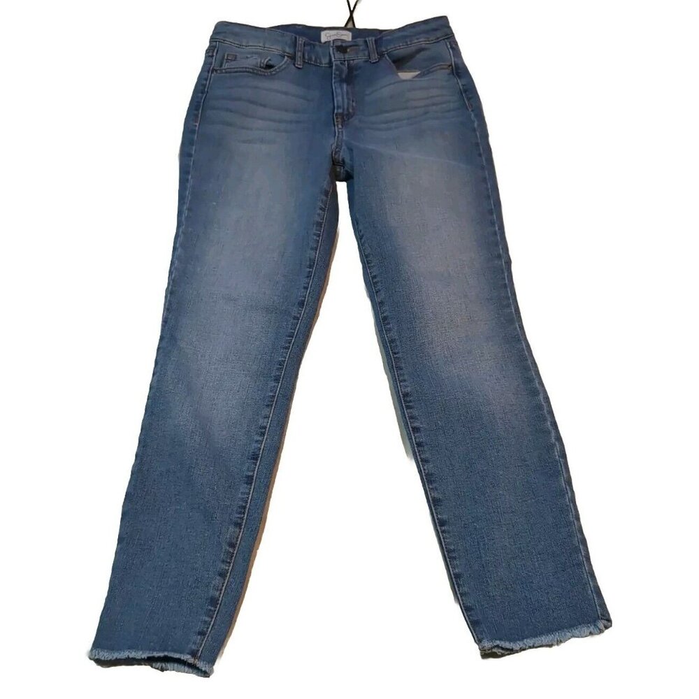 Jessica Simpson Jeans Blue Size 6/25 High Rise Super Skinny  Jeans Seams Cut